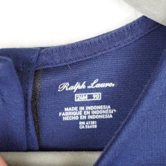 Ralph Lauren Navy Fit & Flare Dress Size 24M 2T - Picture 3 of 6